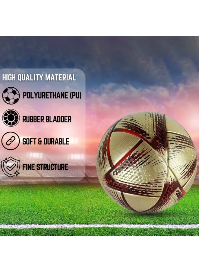 Luxly Football Soccer Ball Thermal Bonded Soccer Balls Size 5, Winded Bladder Football Quality, Durable for Adults, Youth Best for Clubs & Academies Perfect Match, Training, Recreational Play - Image 3